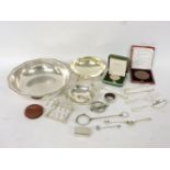 A collection of continental silver and white metal items