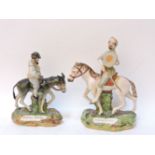 A pair of 19th century Staffordshire pottery figures, Don Quixote, 26cm high, and Sancho Panza