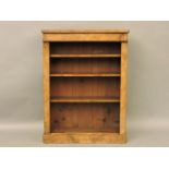 A Victorian walnut open bookcase