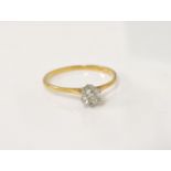 A gold single stone diamond ring, marked 18ct, 1.9g