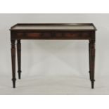 A Victorian mahogany side table, with a three quarter gallery, over two frieze drawers, 106cm