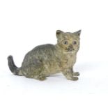 A small cold painted bronze kitten, tailed stamped Geschutz, possibly Bergman