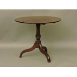 A 19th century mahogany tripod table, 86cm diameter