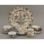 Chinese Imari-inspired,18th century and later, comprising:two scalloped tea bowls and saucers, a