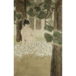 A gouache painting, late 20th century, in the style of Zhao Guojing and Wang Meifang, painted with a