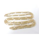 An Italian gold filed figaro chain necklace, marked 14k, signed Tissor, 23.80g