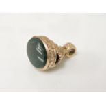 A 9ct gold bloodstone seal, 5.58g