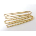 Two 9ct gold rope chain necklaces, 8.81g