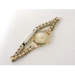 A 9ct gold ladies Tudor mechanical watch, with later rolled gold bracelet