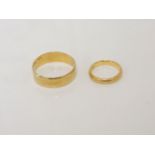A 22ct gold wedding ring, and an 18ct gold wedding ring