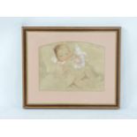 A BABY BOY 'BRYAN'indistinctly signed and dated March 1934, pencil and watercolour,31 x 40.5cm;After