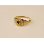 An 18ct gold emerald single stone ring, size N½, 1.9g