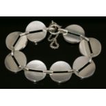 A cased sterling silver bracelet,by Georg Jensen, designed by Nanna Ditzel, No. 151, a series of