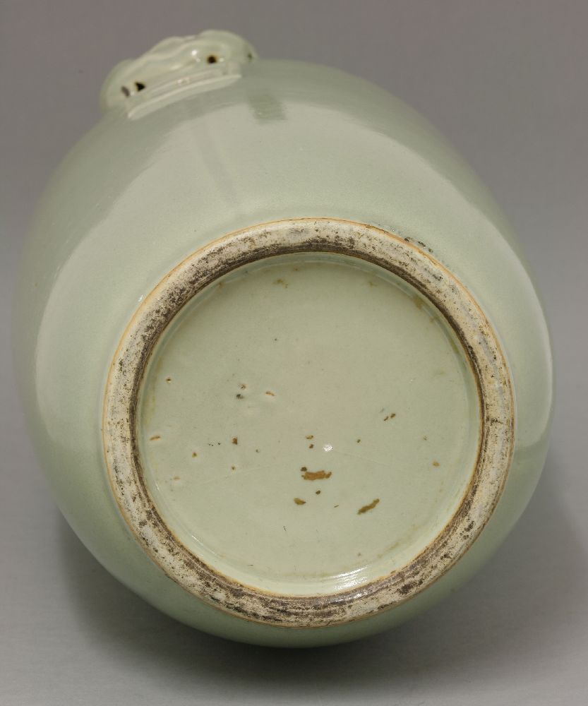 A large Triple Vase,19th-20th century, with three animal mask and rectangular handles on the ovoid - Image 3 of 3