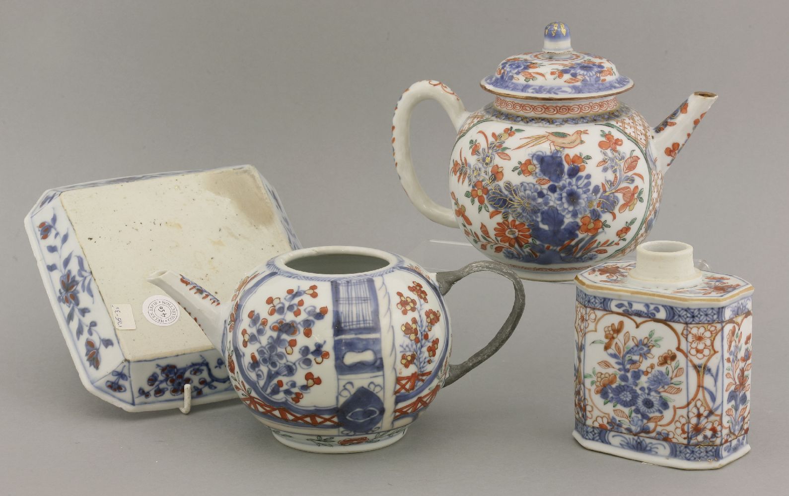 Two Dutch decorated Teapots and one Cover,Kangxi (1662-1722), one with underglaze blue - Image 2 of 2