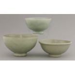 Three various porcelain circular Bowls,Ming dynasty, 15th/16th century, the largest with the