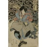 Woodblock prints, late 19th century, various genre, kabuki and story subjects, oban (8)