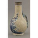 An unusual ge-type glazed Ewer,Kangxi (1662-1722), early 18th century, the bottle body painted in