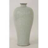 A large meiping vase, modern, of crackled celadon ground, 83cm