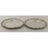 Two South American small silver plates, HBone with crown mark, possibly 18th century Guatamalan,of
