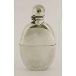 An Indian silver spirit flask, by Oomersi Mawji, Bhuj, second half of 19th century,of oval form with