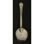 A silver trefid spoon with shell bowl, struck with maker's mark only, possibly 'WZ' conjoined with