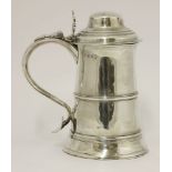 A George III silver tankard,by Peter & Ann Bateman, London 1791,of tapering cylindrical form on