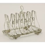 A George III silver seven-bar toast rack,by Joseph Angell, London 1815,of wirework form on oblong