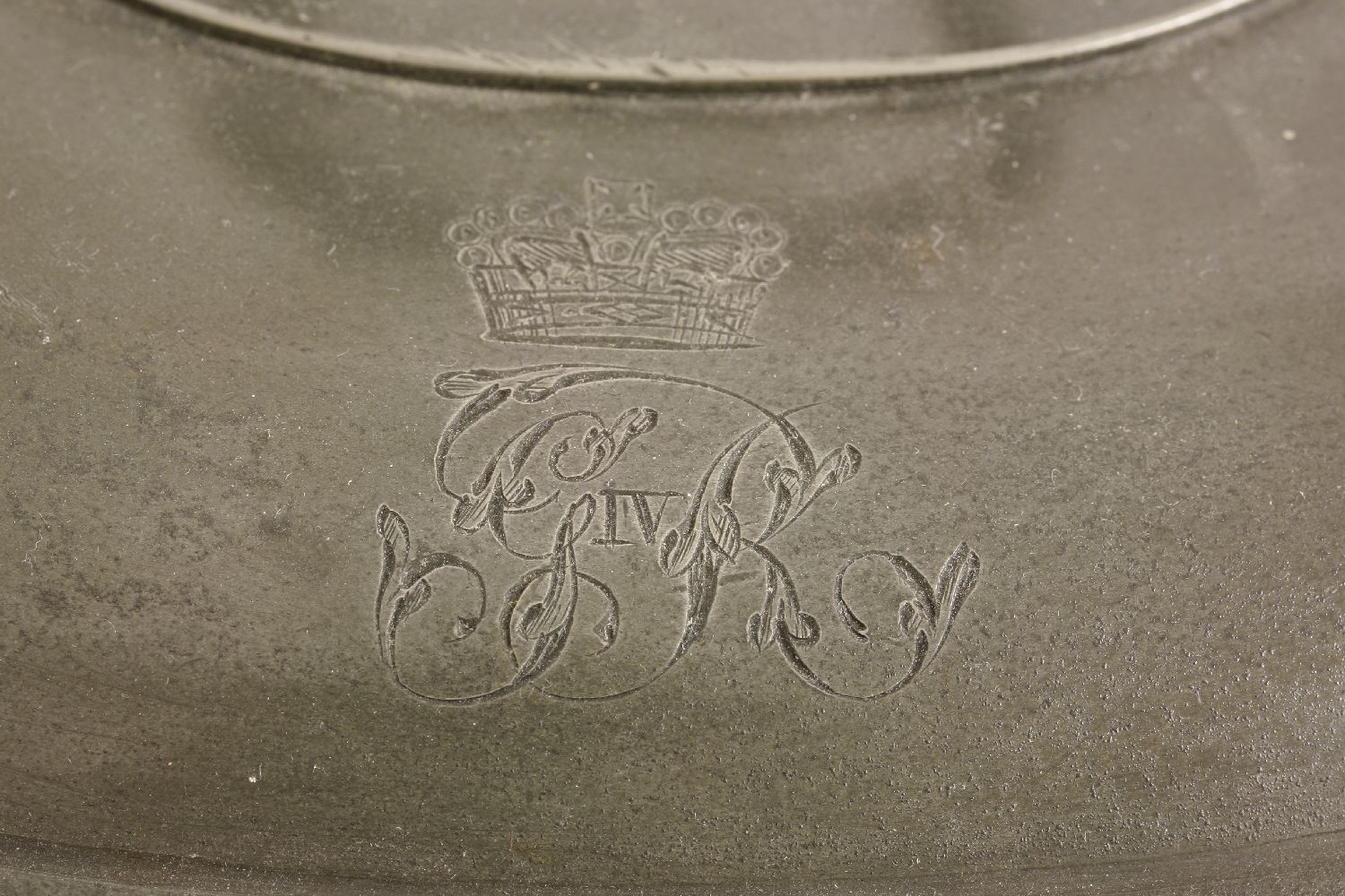 An oval pewter tureen and cover,made as part of the service for the Coronation Banquet at - Image 3 of 3