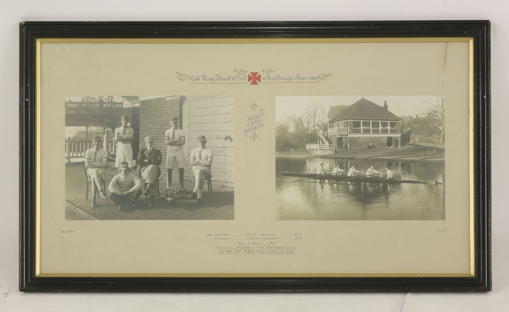 Rowing interest: six mounted and framed crew photographs, Trinity College Eight, 1906,Pembroke - Image 4 of 6