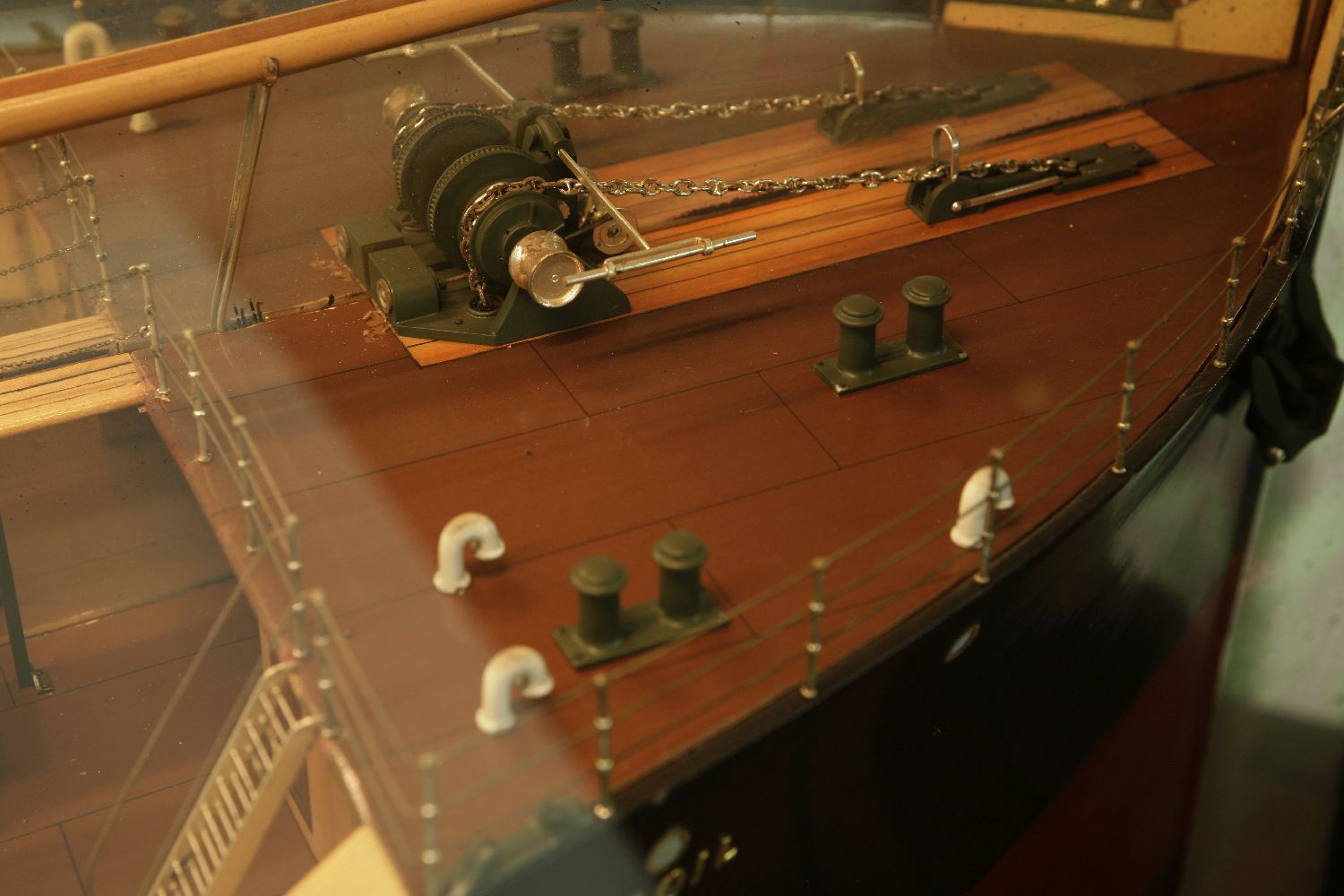 A mahogany cased half ship model 'Mobiloil',with a mirror back, cracked, labelled 'Mobiloil', with - Image 8 of 17