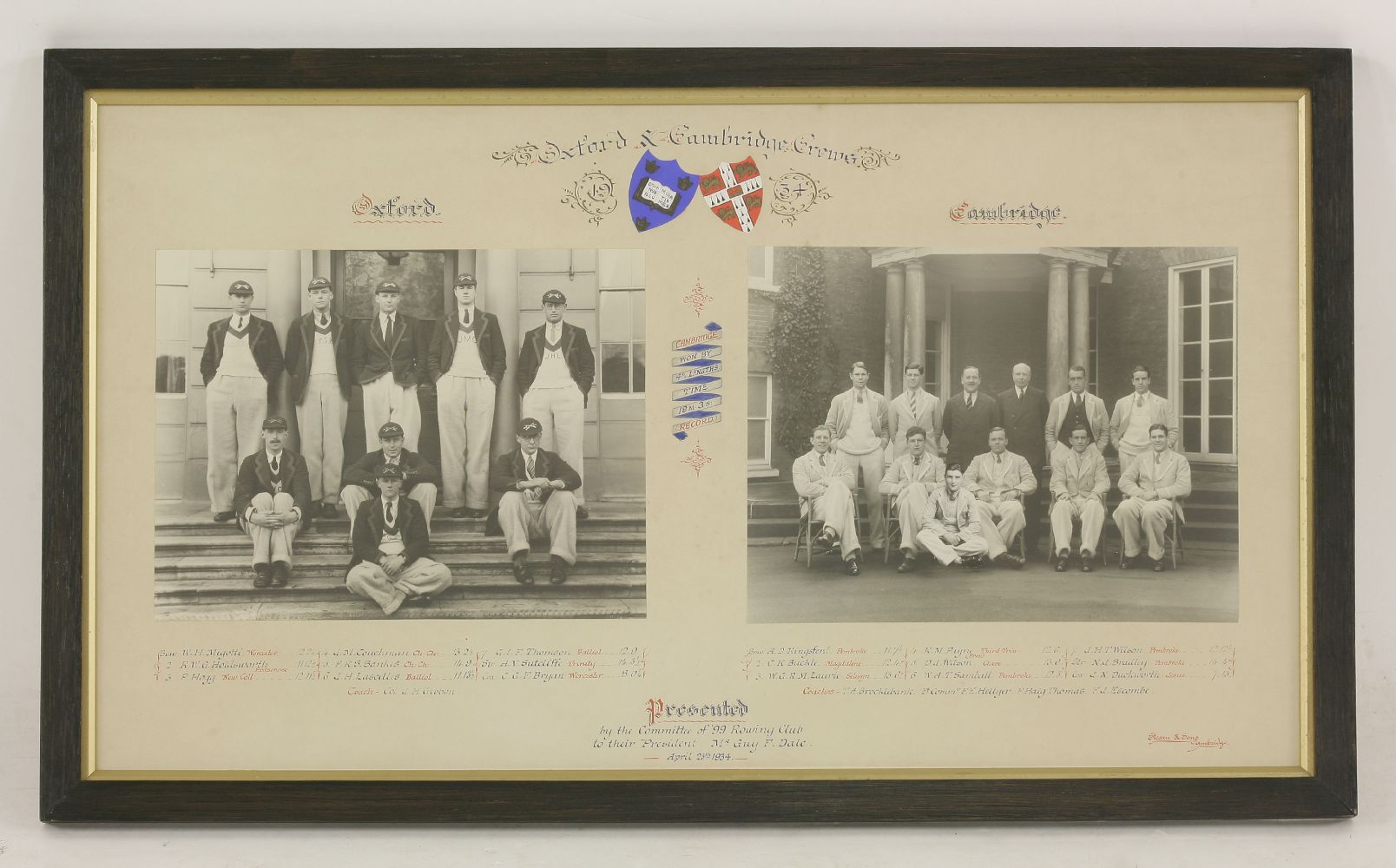 Rowing interest: six mounted and framed crew photographs, Trinity College Eight, 1906,Pembroke - Image 3 of 6