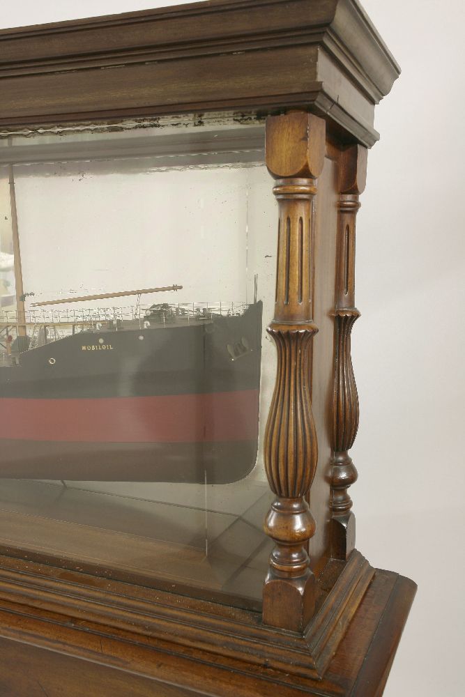 A mahogany cased half ship model 'Mobiloil',with a mirror back, cracked, labelled 'Mobiloil', with - Image 11 of 17