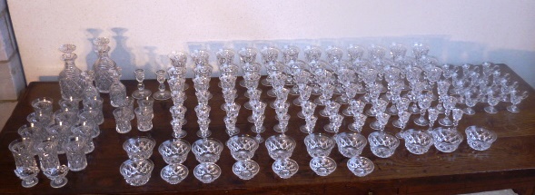 A large and very fine hand cut glass Drinking Suite, - Image 2 of 5