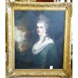 A 19th Century gilt framed Oil on Canvas half length female Portrait Study (in 18th Century style),