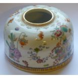 A Chinese circular porcelain Brush Washer, the aperture with gilded rim above domed shoulders,