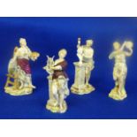 A set of four late 19th Century Continental porcelain hand decorated Figure Models allegorical of