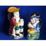 A 19th Century Staffordshire Potteries spongeware decorated Toby Jug (A/F),