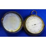 A 19th Century compensated travelling Barometer within gilt metal case,