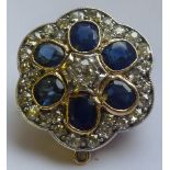 A very fine 19th Century sapphire and diamond Cluster Brooch (with suspension loop as a pendant)