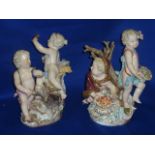 A good pair of heavy 19th Century Meissen porcelain Figures allegorical of the Seasons,