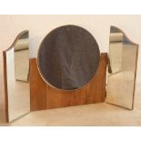 A fine modern designer solid walnut triple Dressing Table style Mirror,