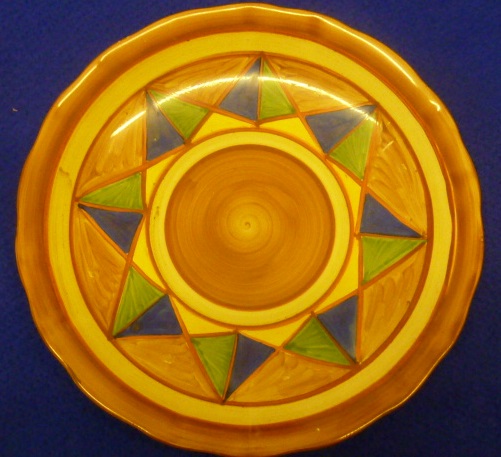 "Bizarre" by Clarice Cliff (Newport Pottery, England), an early 1920's/30's pottery Dish,