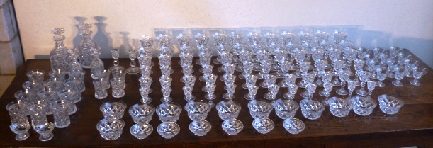 A large and very fine hand cut glass Drinking Suite,