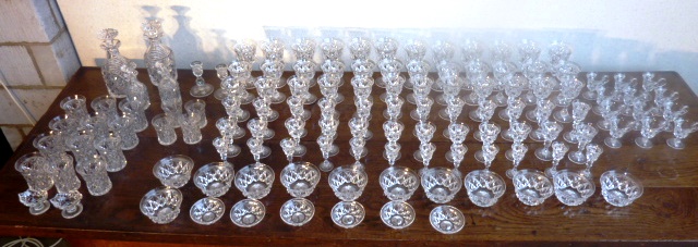 A large and very fine hand cut glass Drinking Suite, - Image 3 of 5