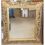 A late 19th/early 20th Century gilt framed wall hanging Looking Glass (crystallised plate),