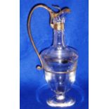 A fine modern designed crystal and silver mounted Claret Jug in Classical style,