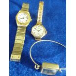 A ladies early 20th Century octagonal yellow gold cased Dress Watch (on later expanding bracelet),
