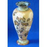 A Royal Doulton Slaters Patent stoneware Vase of baluster form and decorated with flowering