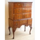 An early 18th Century walnut Chest on Stand,